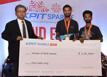 Sahyadrians win Gold Award for ‘SMART HELMET’ in KPIT Sparkle 2018 at Pimpri Chinchwad College of Engineering, Pune