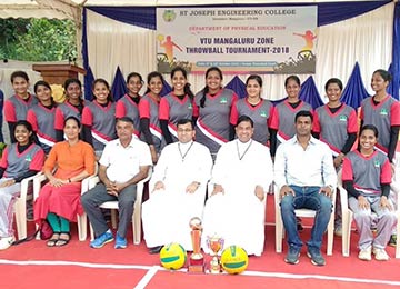 Sahyadri Girls Throwball team emerge as Champions in VTU Mangalore Zone Throwball Tournament