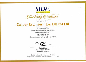Caliper inducted in “Society of Indian Defence Manufacturers” 