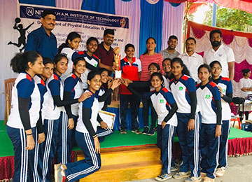 Girls Team in Volleyball won Runner's up trophy at VTU level-Rest of Bangalore Zone tournament