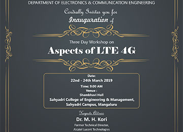 Three-Day workshop on “Aspects of LTE 4G”