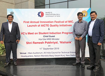 Director-Research attended First Annual Innovation Festival of MHRD at AICTE, Delhi