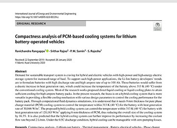 Faculty & Head of the Dept. of Mechanical Engineering Publishes a Paper in International Journal of Energy and Environmental Engineering (IJEEE)