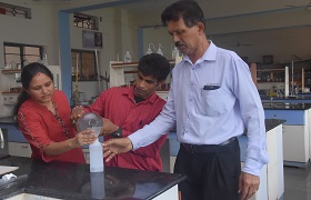 Dept. of Chemistry & Research Centre prepares Hand Sanitizer for In-house institutional Usage