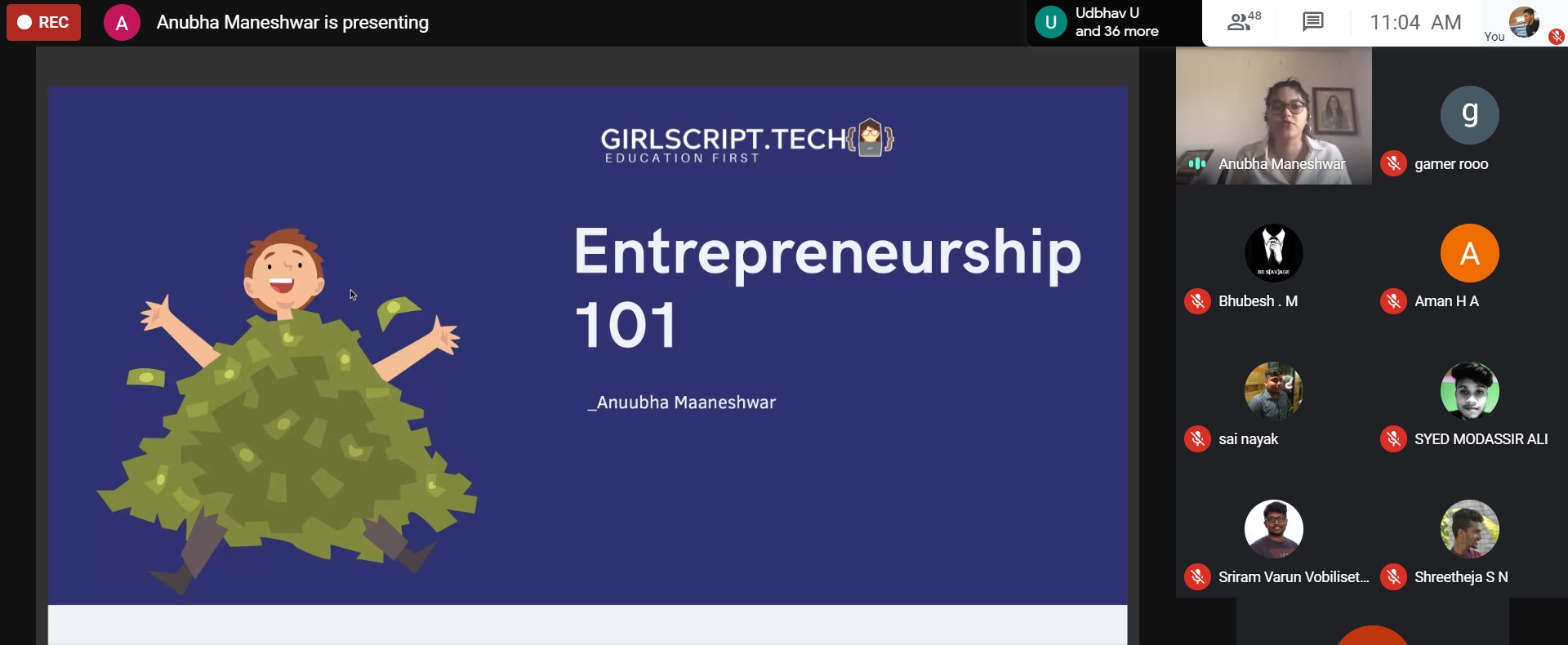 ACM-S organised their first Webinar ACM-S 1.0 facilitated by the Founding Director, Girlscript Foundation 