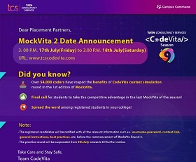 TCS announces MockVita 2, an Online Practice Coding Exam for Students of Sahyadri 