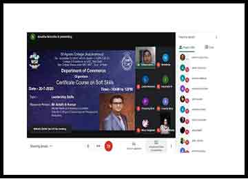 Student Counsellor Invited as a Resource Person for an Online Session on Leadership Skills organized by St Agnes Degree College, Mangaluru