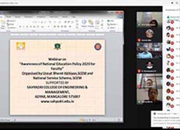 NSS Unit and UBA of Sahyadri organises a Webinar on “Awareness of National Education Policy 2020 for Faculty”