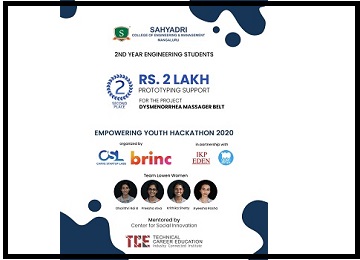 Team ‘Lowen Women’ achieves Second Place with Funding worth Rs 2 Lakhs at the Event ‘Empowering Youth Hackathon 2020’ 