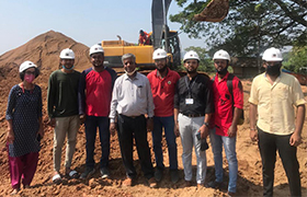 Faculty Members of Civil Engineering visit Construction Site at Harekala Village as part of Consultancy Services 