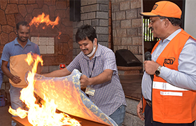 Fire Safety training organized for the teaching faculty and non-teaching staff members