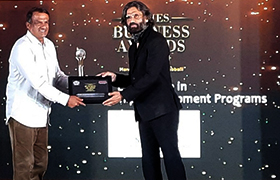 Sahyadri receives TIMES BUSINESS AWARDS 2021 for “Excellence in Entrepreneurship Development”