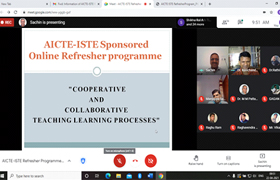 Inauguration of Online AICTE-ISTE National Refresher Programme - Phase III organized by Dept. of Mechanical Engineering