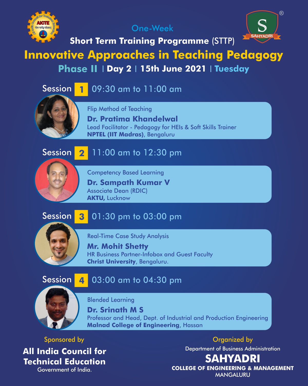 Phase II: AICTE Sponsored One-Week STTP on “Innovative Approaches in Teaching Pedagogy”