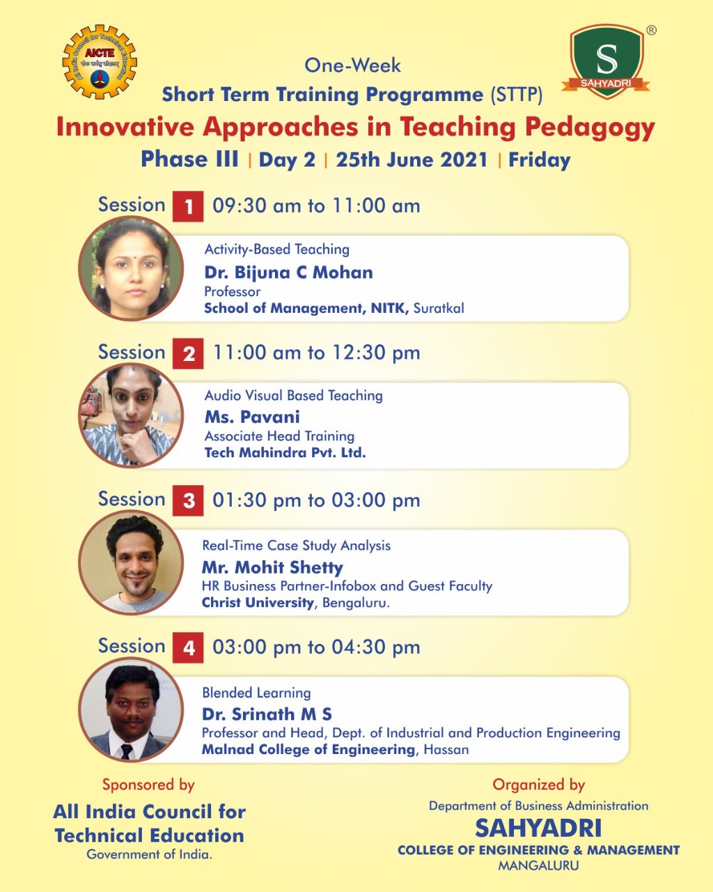 Phase III: AICTE Sponsored One-Week STTP on “Innovative Approaches in Teaching Pedagogy”