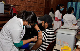 Free COVID-19 Vaccination drive conducted for the students and staff at Sahyadri Campus
