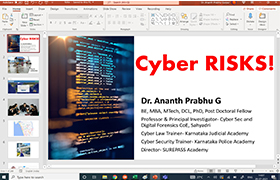 Dr. Prabhu Delivers lecture on Cyber Risks