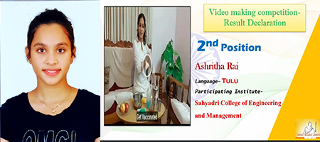 Mechanical Engineering Student secures 2nd position in Video Competition organized by Unnat Bharat Abhiyan