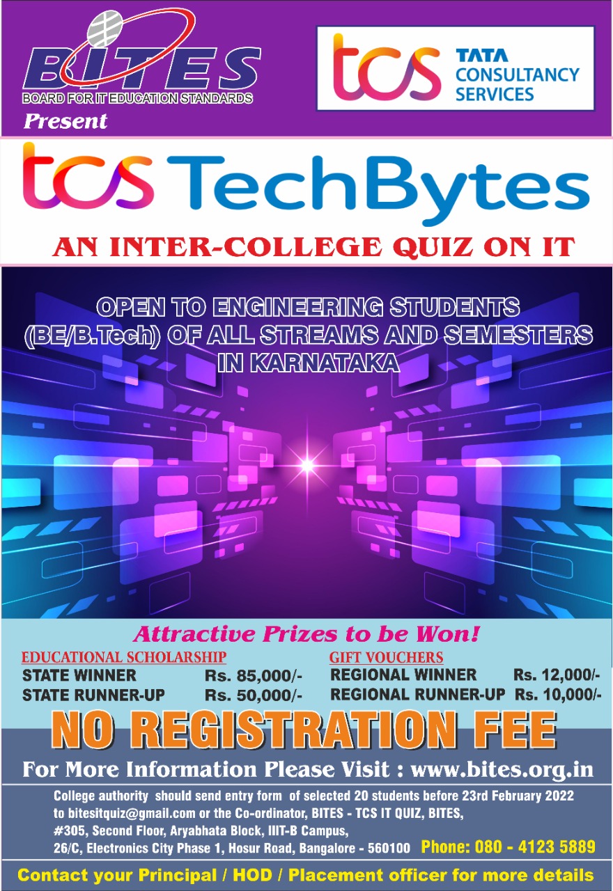 Placement and Training: TCS TechBytes 2022 ‑ IT Quiz for Engineering Students