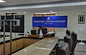 Dr. Prabhu delivers the Lecture for induction program at the Karnataka Judicial Academy