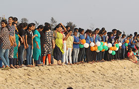 Sahyadri participates in Human Chain formation for voting awareness