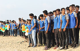 Sahyadri participates in Human Chain formation for voting awareness