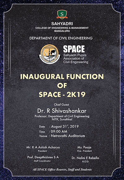 SPACE on 31st Aug’19
