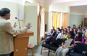 Director–R&D gives a Special Lecture to the staff & students at PESITM, Shivamogga 