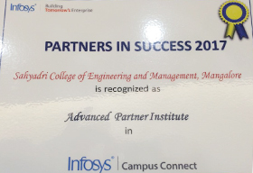 
Sahyadri recognized as Advanced Partner Institute in Campus Connect Program by Infosys 