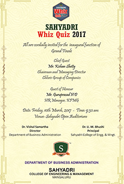Sahyadri Whiz Quiz 2017 