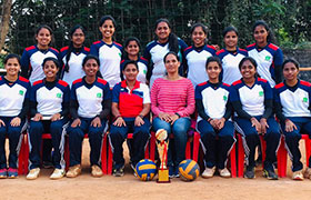 Girls Team in Volleyball won Runner's up trophy at VTU level-Rest of Bangalore Zone tournament 