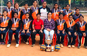 Girls Volley Ball Team wins Runners-Up Trophy VTU State Level Volleyball Tournament 