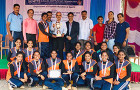 Girls Volley Ball Team wins Runners-Up Trophy VTU State Level Volleyball Tournament  