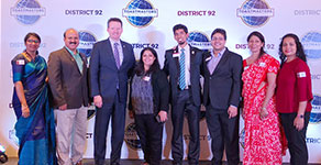 Dr. Molly Chaudhuri interacts with Mr. Daniel Rex, CEO of Toastmasters International