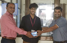 Felicitation to Ravi Yadav from Aptra Technologies 