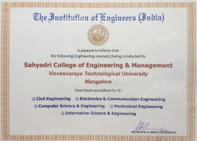 Sahyadri gets accreditation from The Institution of Engineers