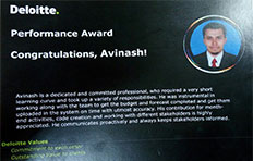 MBA Alumnus wins Performance Award at Deloitte, Hyderabad  