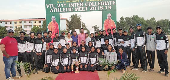 Sahyadri Athletic Team at the 21st VTU Inter-Collegiate Athletics Meet in SJCIT