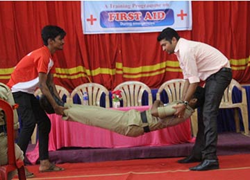 Student Counsellor invited by St. Philomena College NCC Division and Red Cross Society Puttur to conduct First Aid Training